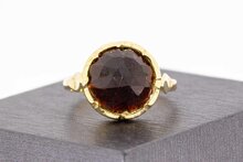 14 Karaat gouden Retro ring met Granaat - 19,2 mm