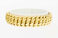 Gevlochten 18 Karaat brede gouden armband - 16,9 cm