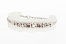 14 Karaat gouden dames edelsteen armband - 21,3 cm