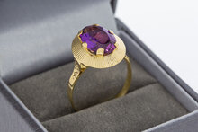 18 Karaat gouden Vintage Amethyst ring - 18,1 mm