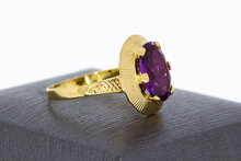 18 Karaat gouden Vintage Amethyst ring - 18,1 mm