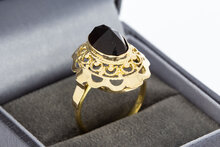 Vintage 14 Karaat gouden Granaat ring - 17,5 mm