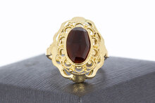 Vintage 14 Karaat gouden Granaat ring - 17,5 mm