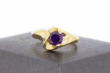 Vintage Amethist ring 14 Karaat goud - 17,9 mm