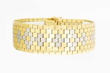 14 Karaat gouden brede Fantasie armband - 19,1 cm