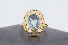 Vintage Aquamarijn ring 14 Karaat goud - 18,5 mm