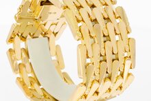 Brede 18 Karaat gouden Tank armband - 19,5 cm