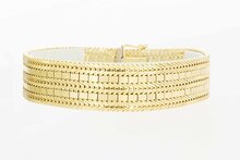 Gevlochten 14 karaat brede goud armband - 19,8 cm