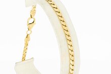 14 Karaat gewalste Gourmet goud armband - 22 cm