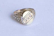 14 Karaat gefigureerde gouden ring- 20 mm