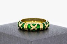 18 Karaat goud Emaille Bandring - 18,6 mm