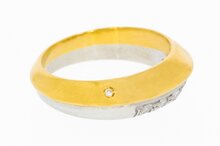 18 Karaat bicolor gouden Diamant ring - 16,5 mm