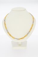 Bicolor 18 karaat gouden ketting - 45,7 cm