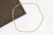 Bicolor 18 karaat gouden ketting - 45,7 cm