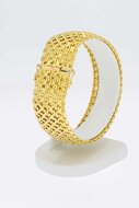 18 Karaat gouden brede gevlochten armband - 19,1 cm