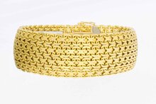 18 Karaat gouden brede gevlochten armband - 19,1 cm