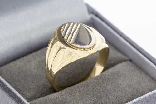 14 Karaat gouden ovale Statement ring - 18,9 mm