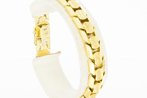 14 Karaat gouden Fantasie Staafjes schakelarmband - 18,5 cm