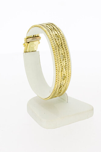 14 Karaat gouden gevlochten armband - 17,6 cm