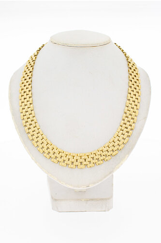 18 Karaat gouden brede Tank Collier - 45,9 cm