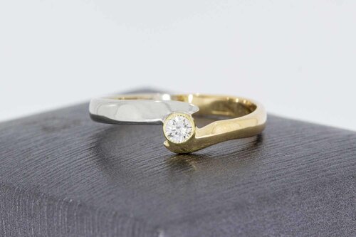 14 karaat gouden Solitaire diamant ring - 18,6 mm