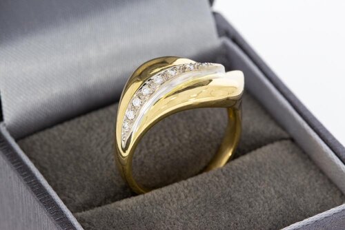 18 Karaat gouden diamant ring - 18 mm