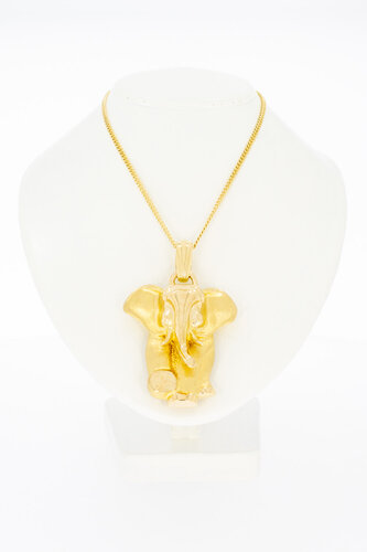 18 Karaat geelgouden Olifant hanger