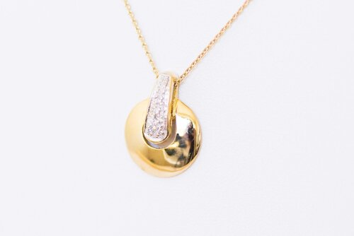 18 karaat geel gouden Kettinghanger met Diamant