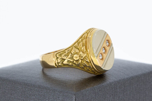 14 Karaat bicolor gouden Statement ring - 20,8 mm