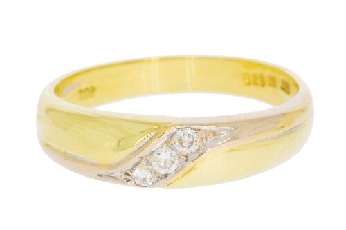 14 Karaat geel gouden Diamant Ring - 17,9