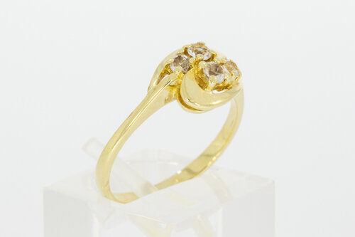 14 Karaat bicolor gouden zirkonia ring - 17,4 mm