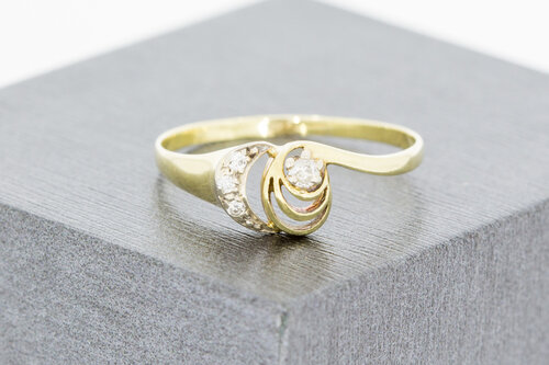 14 Karaat bicolor gouden zirkonia ring - 19,1