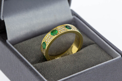 18 Karaat gouden edelsteen ring - 17,5 mm