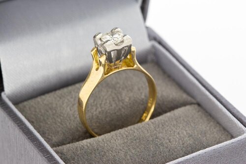 18 Karaat gouden Solitaire diamantring - 17,6 mm