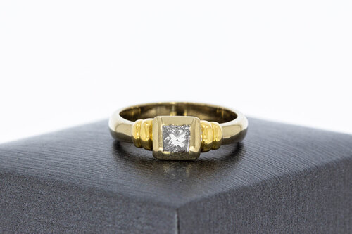 18 karaat gouden Solitaire Diamantring - 16,9 mm