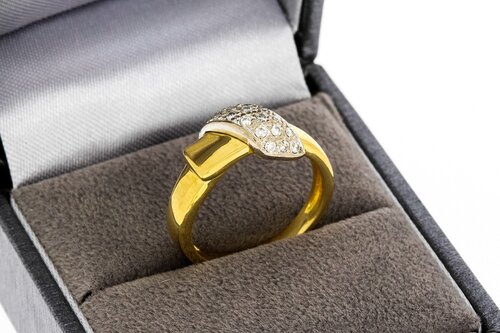 18 karaat bicolor gouden diamantring - 16,3