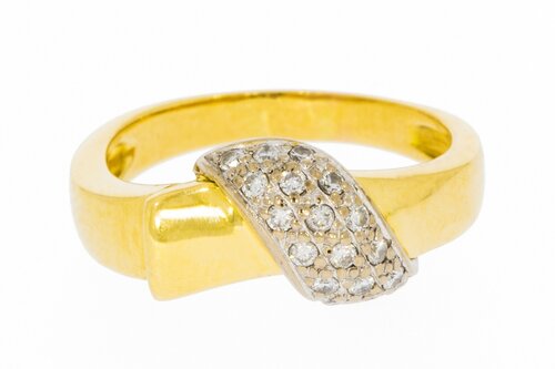 18 karaat bicolor gouden diamantring - 16,3