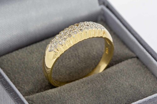 14 Karaat gouden Band Ring met Diamant - 19,5 mm