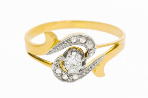 18 karaat  gouden diamant Slagring - 17,9 mm