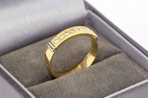 18 Karaat gouden Bandring gezet met Diamant - 16,9 mm