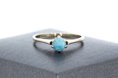 Turquoise ring 14 karaat goud - 16,5 mm