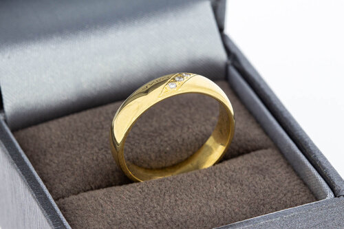 18 Karaat gouden Bandring met Diamanten - 17,6