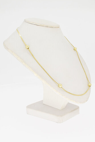 14 Karaat gouden Fantasie S- Schakel Collier - 38,3 cm