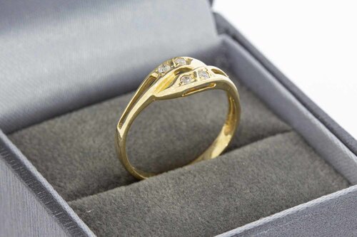 14 Karaat gouden zirkonia ring - 18,6 mm