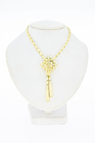 14 Karaat gouden Staafjes Collier - 43,5 cm