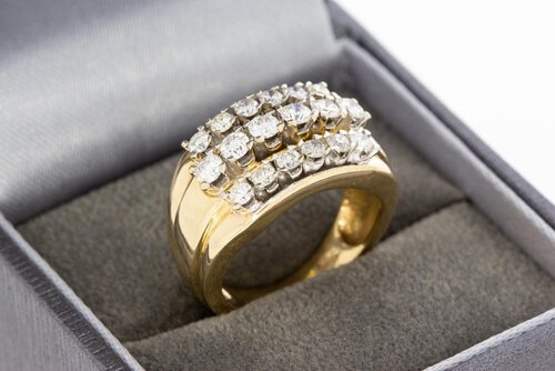 14 Karaat gouden diamanten ring - 16,6