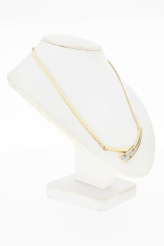 Collier met diamanthanger 14 Karaat gouden - 44,5 cm