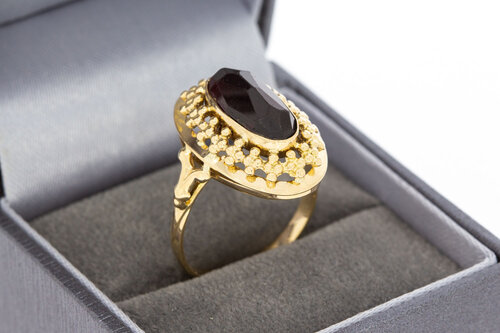 Vintage Granaat ring 14 Karaat goud - 17,9 mm