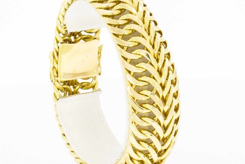 18 karaat gevlochten gouden armband - 20,9