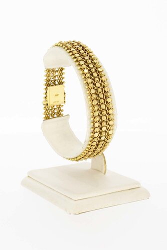 Gevlochten gouden dames armband 14 Karaat - 19,3 cm